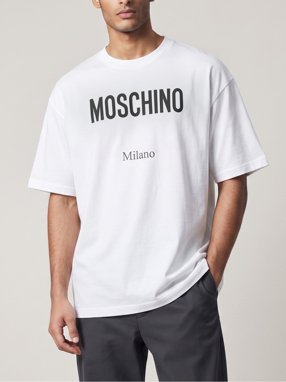MOSCHINO Milano Men’s Logo Graphic Cotton T-Shirt M - NWT